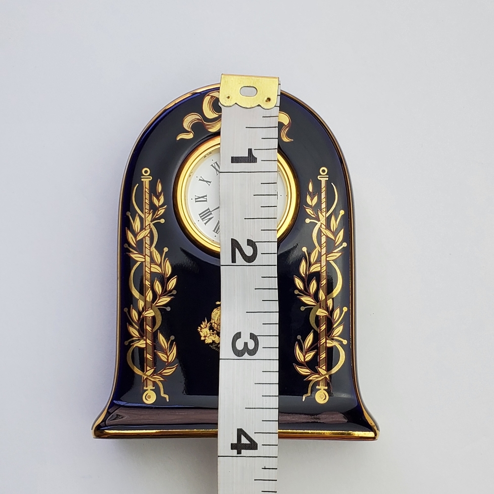 Vintage Rare Limoges 22K Gold Mini Clock Decor - Picture 15 of 16
